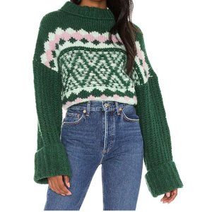 Alpine Pullover Crop Sweater Spearmint Pine Small